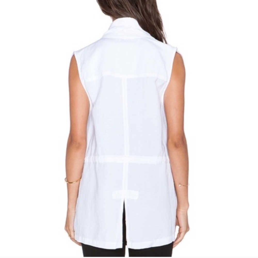 Anthropologie Sanctuary White Linen Blend Open Front Vest - Picture 5 of 14